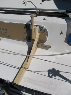 Bracing of Plexiglass Against Deck - Close Up 2