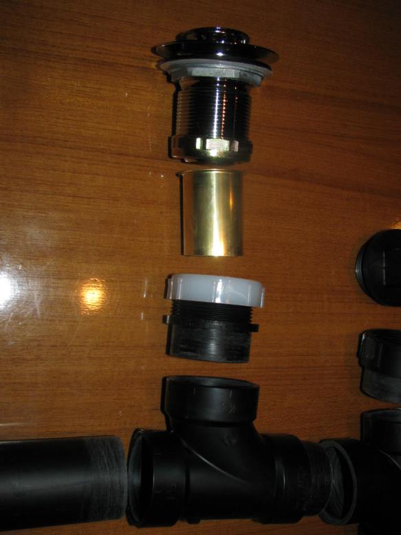 Right Basin Drain Components Close Up
